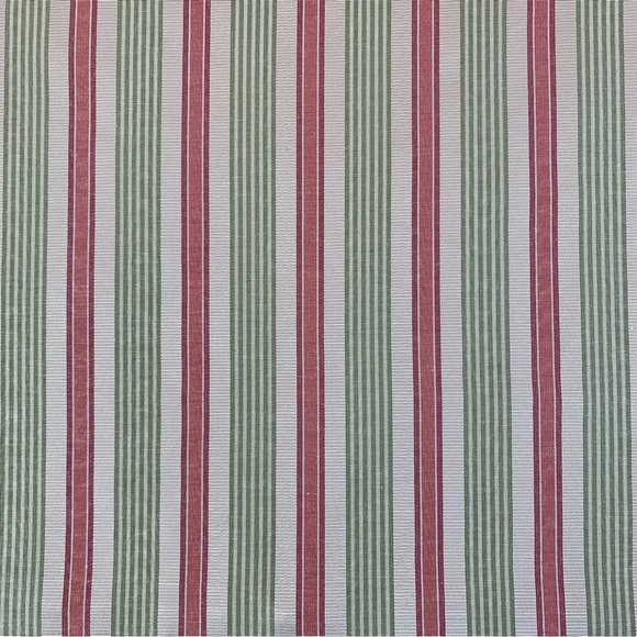 Pair Designer Kravet Laura Ashley Cream Green Pink Ticking Stripe Pillow Covers - Picture 2 of 6